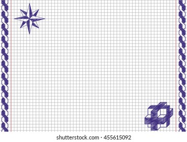 Back to school background, Back to school on page notebook, Vector illustration
