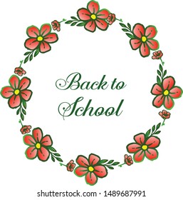 Back to school background with orange flower frame blooms. Vector