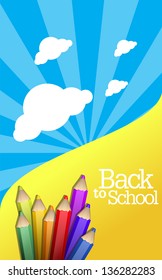 back to school background with pencils