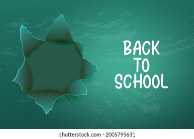 Back to school background with Realistic green chalkboard. Empty school chalkboard for classroom.