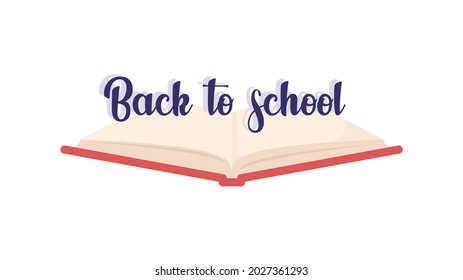 Back to school background. Red book. Vector illustration 8 eps
