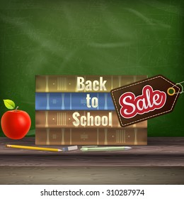 Back to school background Sale poster. EPS 10 vector file included