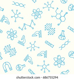 Back To School Background. Science Seamless Pattern