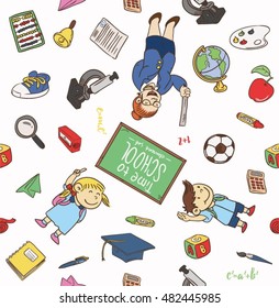 back to school background or seamless pattern