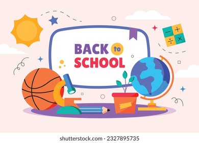 back to school background. back to school season. Vector illustration. poster, banner, flyer. sale banner. stationery background. school season start. school beginning concept. schools accessories.