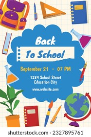 back to school background. back to school season. Vector illustration. poster, banner, flyer. sale banner. stationery background. school season start. school beginning concept. schools accessories.