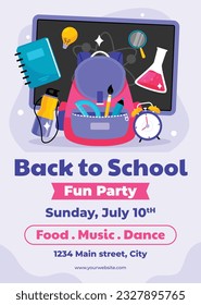 back to school background. back to school season. Vector illustration. poster, banner, flyer. sale banner. stationery background. school season start. school beginning concept. schools accessories.