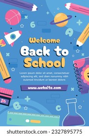 back to school background. back to school season. Vector illustration. poster, banner, flyer. sale banner. stationery background. school season start. school beginning concept. schools accessories.