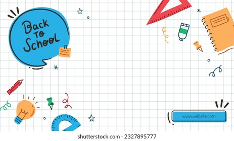 back to school background. back to school season. Vector illustration. poster, banner, flyer. sale banner. stationery background. school season start. school beginning concept. schools accessories.