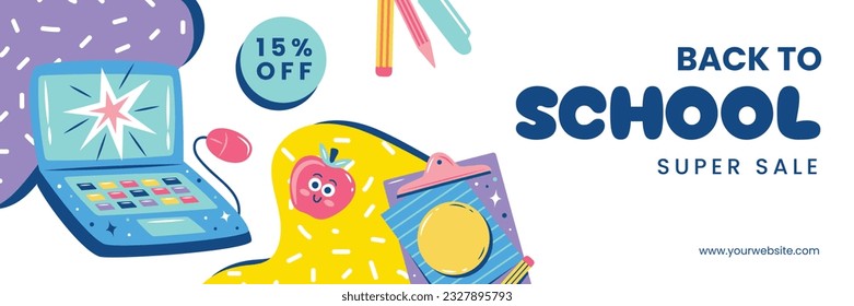 back to school background. back to school season. Vector illustration. poster, banner, flyer. sale banner. stationery background. school season start. school beginning concept. schools accessories.