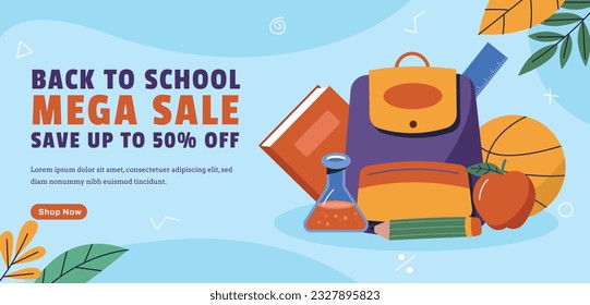 back to school background. back to school season. Vector illustration. poster, banner, flyer. sale banner. stationery background. school season start. school beginning concept. schools accessories.
