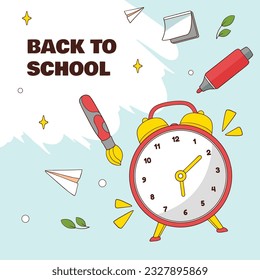 back to school background. back to school season. Vector illustration. poster, banner, flyer. sale banner. stationery background. school season start. school beginning concept. schools accessories.
