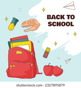 back to school background. back to school season. Vector illustration. poster, banner, flyer. sale banner. stationery background. school season start. school beginning concept. schools accessories.
