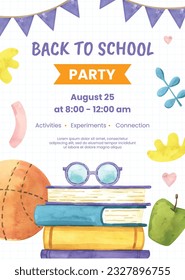 back to school background. back to school season. Vector illustration. poster, banner, flyer. sale banner. stationery background. school season start. school beginning concept. schools accessories.