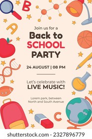 back to school background. back to school season. Vector illustration. poster, banner, flyer. sale banner. stationery background. school season start. school beginning concept. schools accessories.