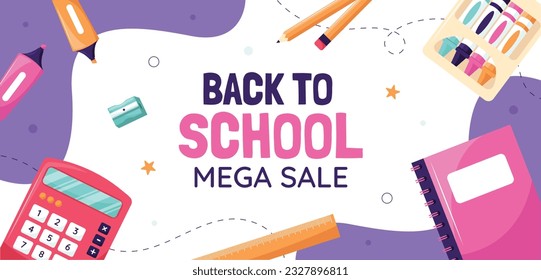 de vuelta a la escuela. de vuelta a la temporada escolar. Ilustración vectorial. afiche, pancarta, volante. banner de venta. fondo de papel. inicio de la temporada escolar. concepto de inicio escolar. accesorios escolares.