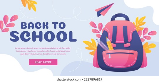 back to school background. back to school season. Vector illustration. poster, banner, flyer. sale banner. stationery background. school season start. school beginning concept. schools accessories.