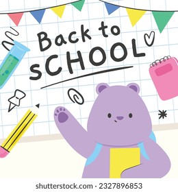back to school background. back to school season. Vector illustration. poster, banner, flyer. sale banner. stationery background. school season start. school beginning concept. schools accessories.