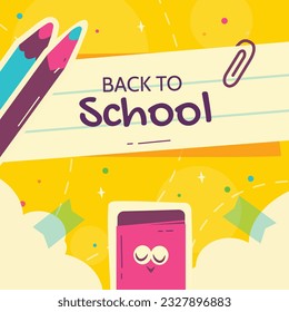 de vuelta a la escuela. de vuelta a la temporada escolar. Ilustración vectorial. afiche, pancarta, volante. banner de venta. fondo de papel. inicio de la temporada escolar. concepto de inicio escolar. accesorios escolares.
