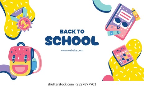 de vuelta a la escuela. de vuelta a la temporada escolar. Ilustración vectorial. afiche, pancarta, volante. banner de venta. fondo de papel. inicio de la temporada escolar. concepto de inicio escolar. accesorios escolares.