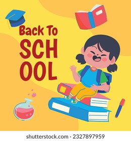 de vuelta a la escuela. de vuelta a la temporada escolar. Ilustración vectorial. afiche, pancarta, volante. banner de venta. fondo de papel. inicio de la temporada escolar. concepto de inicio escolar. accesorios escolares.