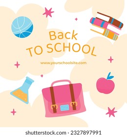 back to school background. back to school season. Vector illustration. poster, banner, flyer. sale banner. stationery background. school season start. school beginning concept. schools accessories.