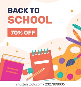 back to school background. back to school season. Vector illustration. poster, banner, flyer. sale banner. stationery background. school season start. school beginning concept. schools accessories.