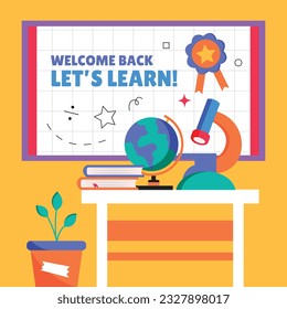 back to school background. back to school season. Vector illustration. poster, banner, flyer. sale banner. stationery background. school season start. school beginning concept. schools accessories.