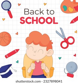 back to school background. back to school season. Vector illustration. poster, banner, flyer. sale banner. stationery background. school season start. school beginning concept. schools accessories.