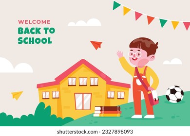 back to school background. back to school season. Vector illustration. poster, banner, flyer. sale banner. stationery background. school season start. school beginning concept. schools accessories.