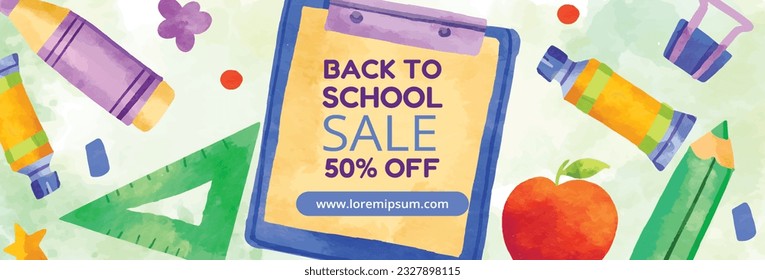 back to school background. back to school season. Vector illustration. poster, banner, flyer. sale banner. stationery background. school season start. school beginning concept. schools accessories.