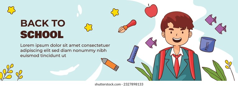 back to school background. back to school season. Vector illustration. poster, banner, flyer. sale banner. stationery background. school season start. school beginning concept. schools accessories.