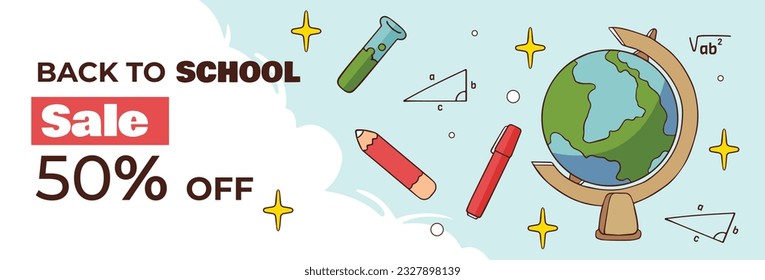 back to school background. back to school season. Vector illustration. poster, banner, flyer. sale banner. stationery background. school season start. school beginning concept. schools accessories.