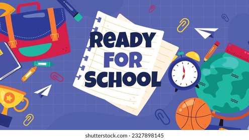 back to school background. back to school season. Vector illustration. poster, banner, flyer. sale banner. stationery background. school season start. school beginning concept. schools accessories.