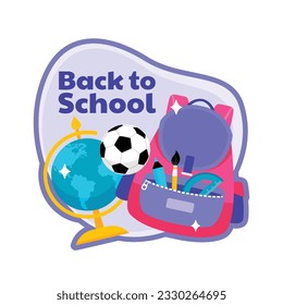 back to school background. back to school season. Vector illustration. sale banner. stationery background. school season start. school beginning concept. schools accessories. Label, Sticker.