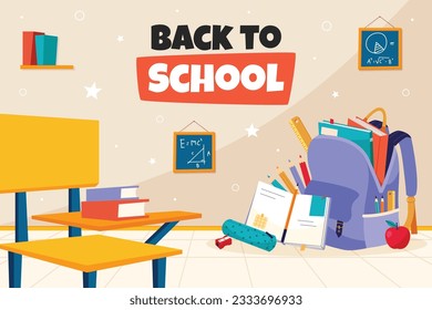 back to school background. back to school season. Vector illustration. poster, banner, flyer. sale banner. stationery background. school season start. school beginning concept. schools accessories.