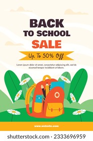 back to school background. back to school season. Vector illustration. poster, banner, flyer. sale banner. stationery background. school season start. school beginning concept. schools accessories.