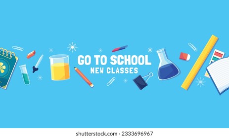 back to school background. back to school season. Vector illustration. poster, banner, flyer. sale banner. stationery background. school season start. school beginning concept. schools accessories.