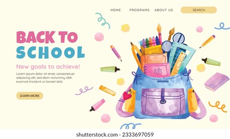 back to school background. back to school season. Vector illustration. poster, banner, flyer. sale banner. stationery background. school season start. school beginning concept. schools accessories.