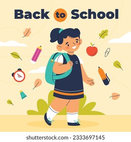 back to school background. back to school season. Vector illustration. poster, banner, flyer. sale banner. stationery background. school season start. school beginning concept. schools accessories.