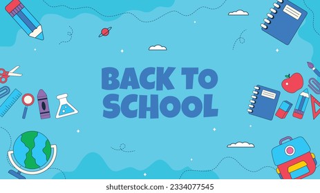 de vuelta a la escuela. de vuelta a la temporada escolar. Ilustración vectorial. afiche, pancarta, volante. banner de venta. fondo de papel. inicio de la temporada escolar. concepto de inicio escolar. accesorios escolares.