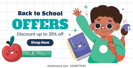 back to school background. back to school season. Vector illustration. poster, banner, flyer. sale banner. stationery background. school season start. school beginning concept. schools accessories.
