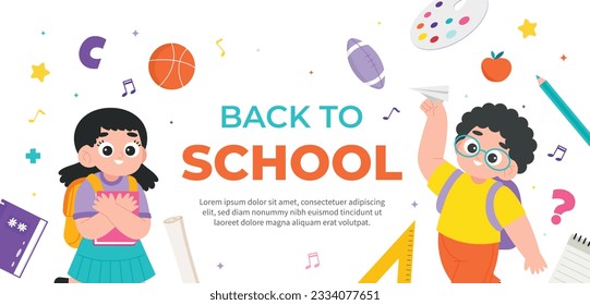 back to school background. back to school season. Vector illustration. poster, banner, flyer. sale banner. stationery background. school season start. school beginning concept. schools accessories.