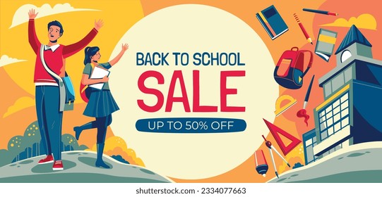 back to school background. back to school season. Vector illustration. poster, banner, flyer. sale banner. stationery background. school season start. school beginning concept. schools accessories.