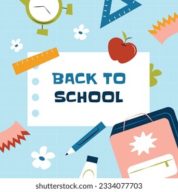 back to school background. back to school season. Vector illustration. poster, banner, flyer. sale banner. stationery background. school season start. school beginning concept. schools accessories.