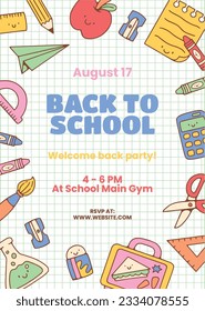 back to school background. back to school season. Vector illustration. poster, banner, flyer. sale banner. stationery background. school season start. school beginning concept. schools accessories.