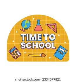 back to school background. back to school season. Vector illustration. sale banner. stationery background. school season start. school beginning concept. schools accessories. Label, Sticker.