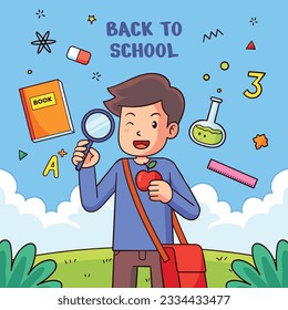 back to school background. back to school season. Vector illustration. poster, banner, flyer. sale banner. stationery background. school season start. school beginning concept. schools accessories.
