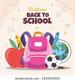 back to school background. back to school season. Vector illustration. poster, banner, flyer. sale banner. stationery background. school season start. school beginning concept. schools accessories.