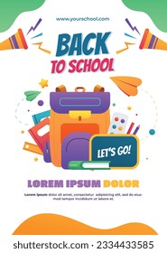 de vuelta a la escuela. de vuelta a la temporada escolar. Ilustración vectorial. afiche, pancarta, volante. banner de venta. fondo de papel. inicio de la temporada escolar. concepto de inicio escolar. accesorios escolares.